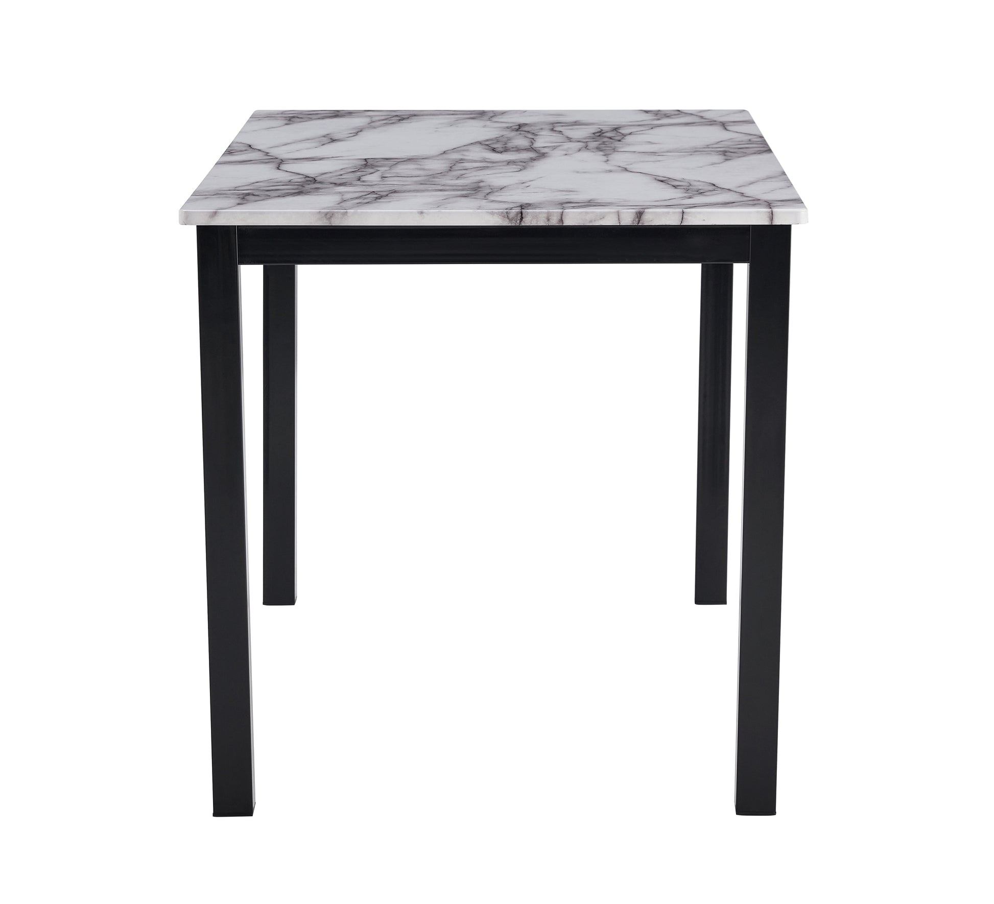 Aiden White/Black Marble Modern Wood And Veneers Rectangular 5-Piece Dining Room Set