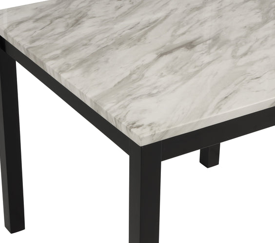 Lennon Black/White Velvet Modern Wood And Veneers 5-Piece Counter Height Dining Room Set