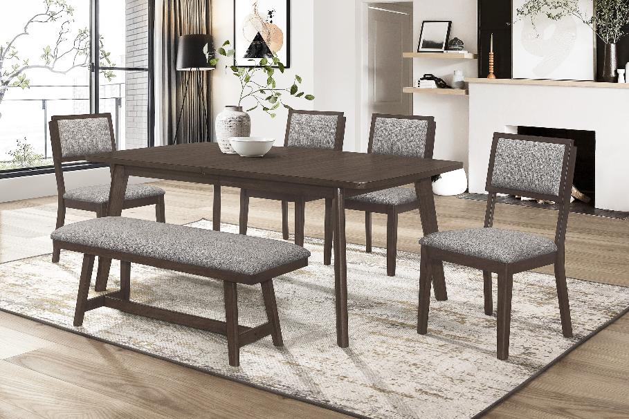 Ember Brown Transitional Wood And Veneers Dining Room Set