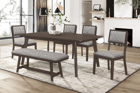 Ember Brown Transitional Wood And Veneers Dining Room Set