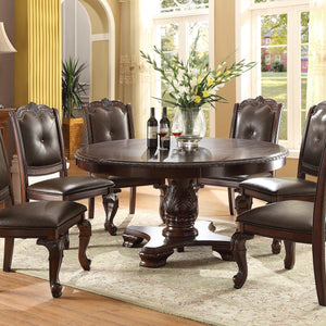 Kiera Brown Traditional Wood Veneers And Solids Formal Extendable Dining Room Set