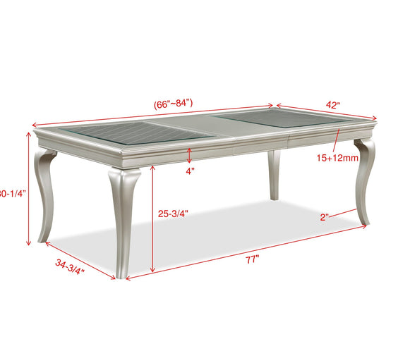Caldwell Gray Woods And Veneers Metal Glass Rectangular Dining Room Set