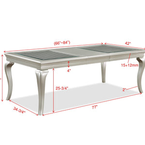 Caldwell Gray Woods And Veneers Metal Glass Rectangular Dining Room Set