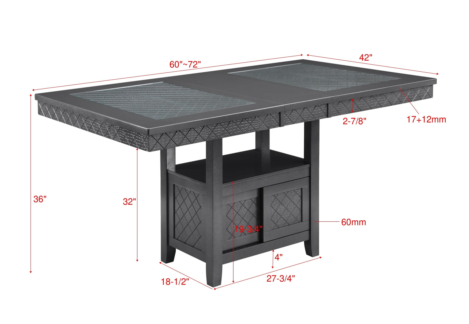 Bankston Gray Seats Counter Height Dining Room Set