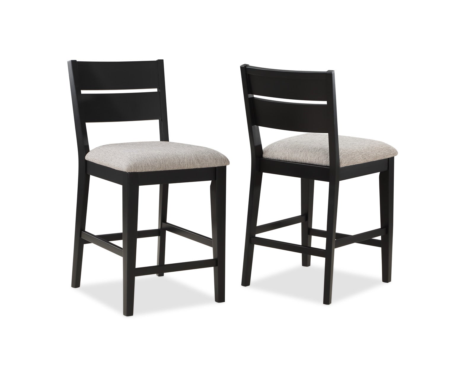 Mathis Gray/Black Contemporary Solid Wood And Veneers Round Counter Height Dining Room Set