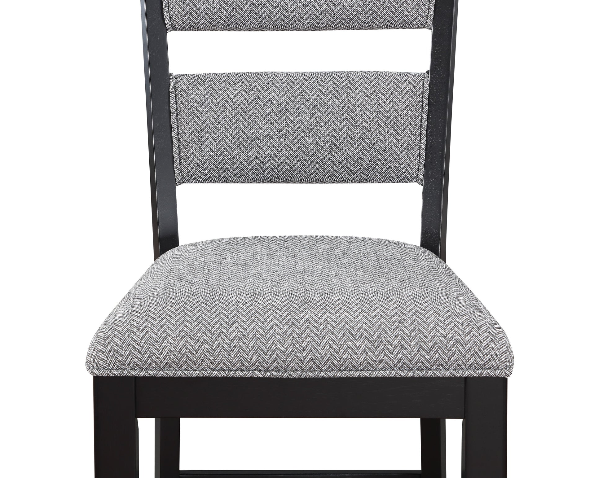 Frey Black-Gray Fabric Seat Rectangular Counter Height Dining Room Set