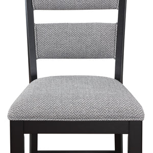 Frey Black-Gray Fabric Seat Rectangular Counter Height Dining Room Set