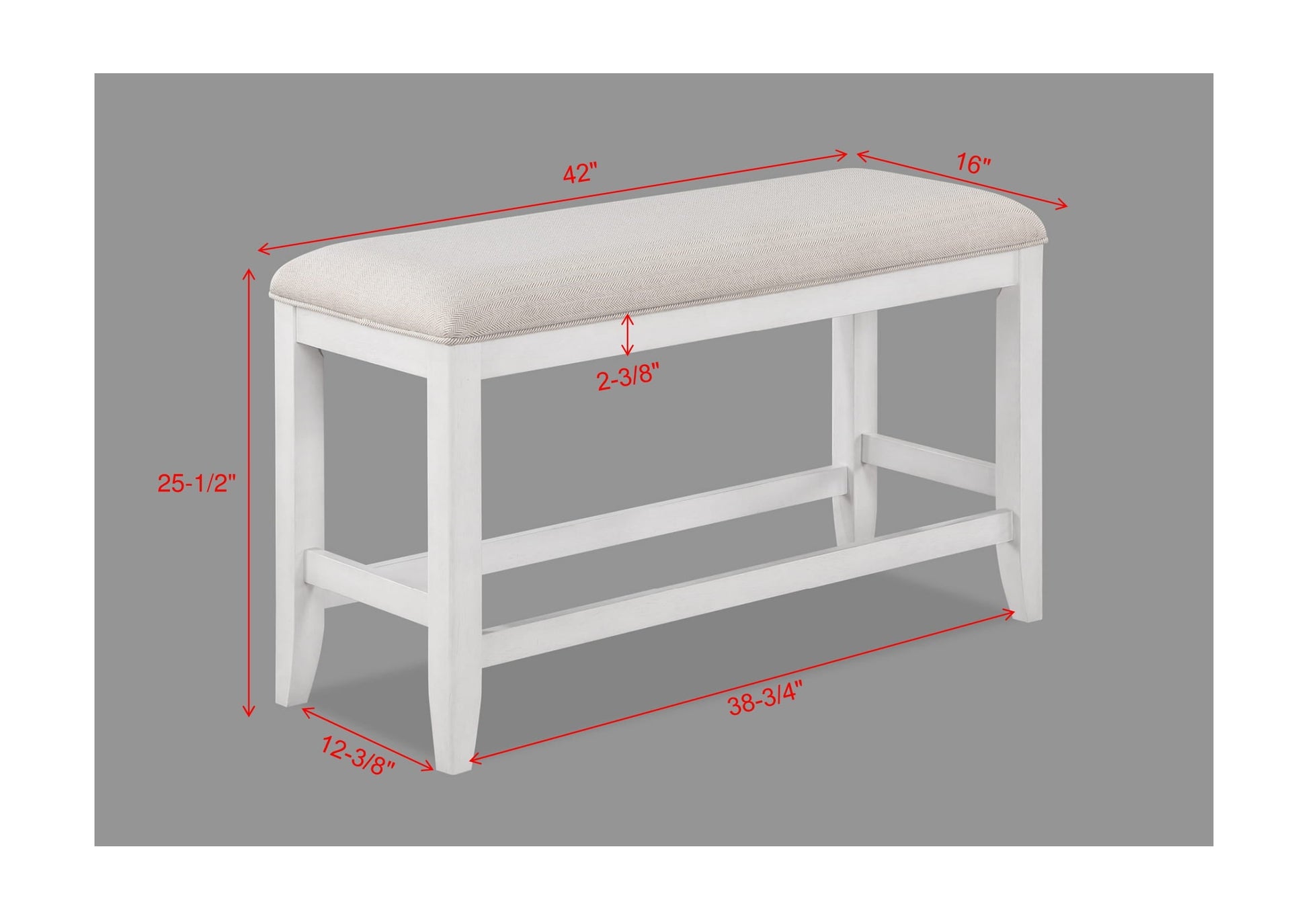 Wendy White Farmhouse Modern Wood And Veneers Rectangular Counter Height