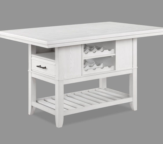 Wendy White Farmhouse Modern Wood And Veneers Rectangular Counter Height