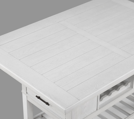 Wendy White Farmhouse Modern Wood And Veneers Rectangular Counter Height