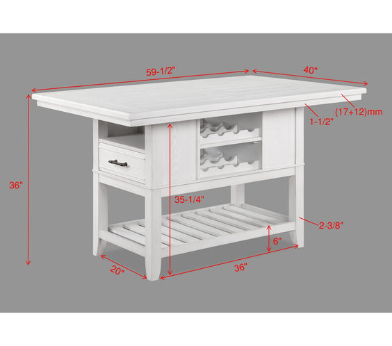 Wendy White Farmhouse Modern Wood And Veneers Rectangular Counter Height