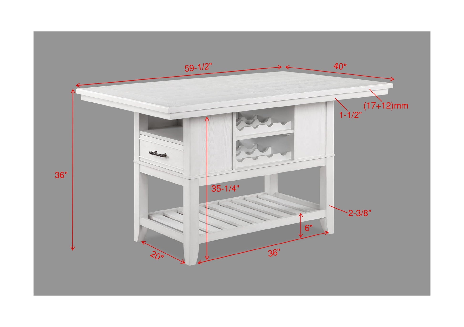 Wendy White Farmhouse Modern Wood And Veneers Rectangular Counter Height