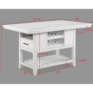 Wendy White Farmhouse Modern Wood And Veneers Rectangular Counter Height