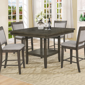 Fulton Gray Modern Traditional Wood Square Counter Height Dining Room Set