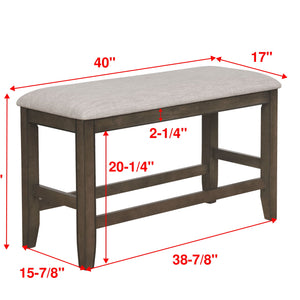 Fulton Gray Modern Traditional Wood Square Counter Height Dining Room Set