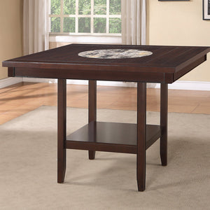 Fulton Espresso Modern Traditional Wood Square Counter Height Dining Room Set