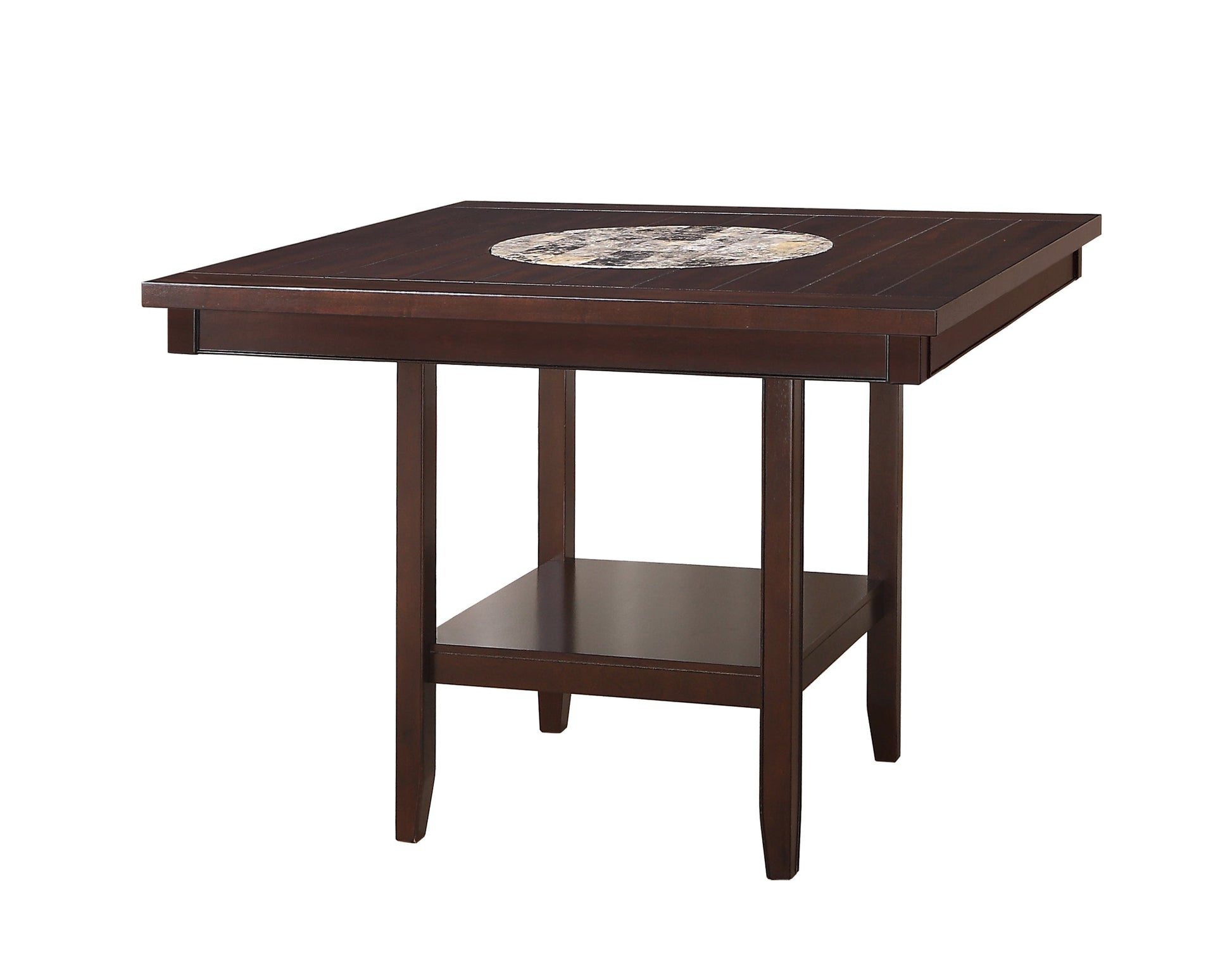 Fulton Espresso Modern Traditional Wood Square Counter Height Dining Room Set