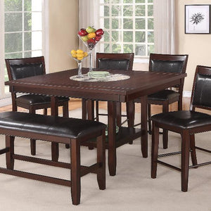 Fulton Espresso Modern Traditional Wood Square Counter Height Dining Room Set