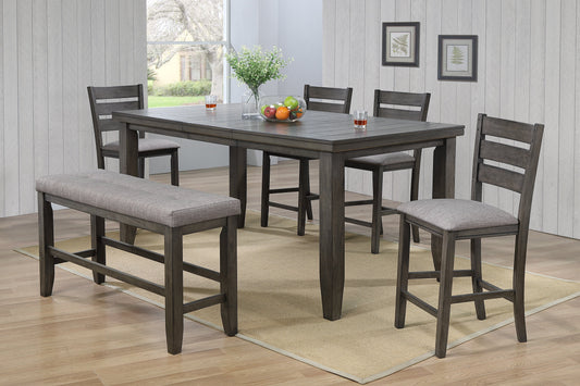 Bardstown Gray Modern Traditional Wood Rectangular Counter Height Dining Room Set