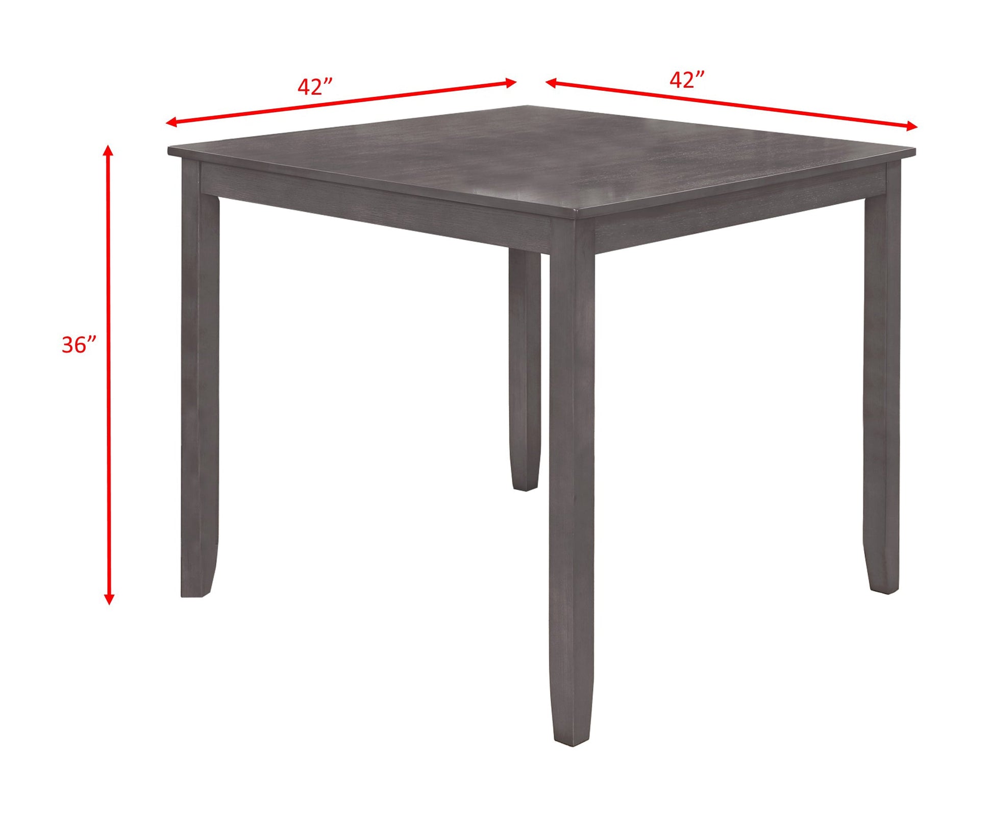 Henderson Gray Contemporary Modern Wood Rectangular 5-Piece Counter Height Dining Room Set