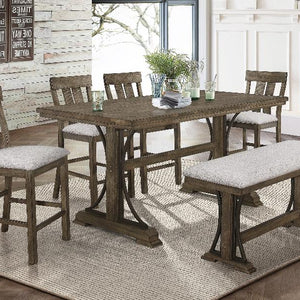 Quincy Grayish Brown Modern Wood Counter Height Dining Room Set