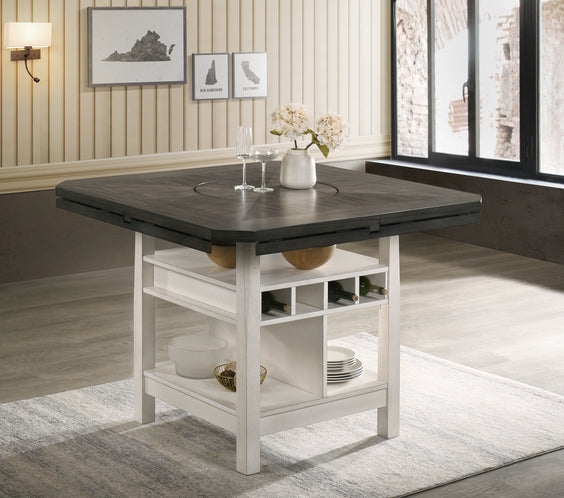Conner Chalk-Gray Modern Wood Oval Counter Height Dining Room Set