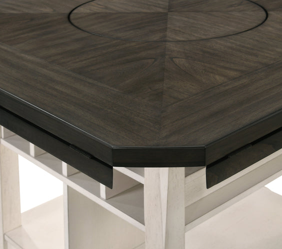 Conner Chalk-Gray Modern Wood Oval Counter Height Dining Room Set