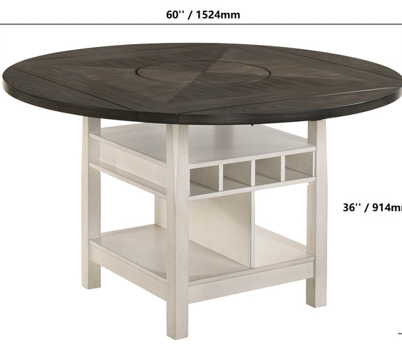 Conner Chalk-Gray Modern Wood Oval Counter Height Dining Room Set