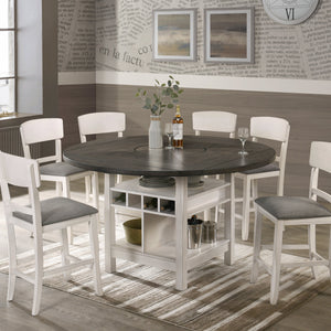 Conner Chalk-Gray Modern Wood Oval Counter Height Dining Room Set