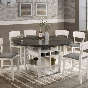 Conner Chalk-Gray Modern Wood Oval Counter Height Dining Room Set