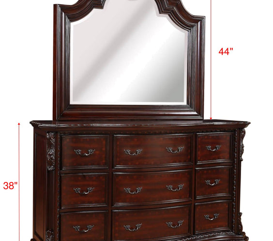 Sheffield Rich Brown And Dark Cherry Finish Rustic Faux Leather Upholstered Panel Bedroom Set, Wood