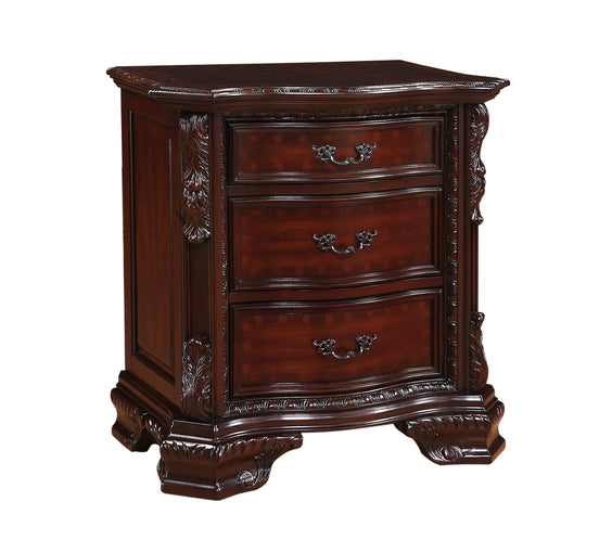 Sheffield Rich Brown And Dark Cherry Finish Rustic Faux Leather Upholstered Panel Bedroom Set, Wood