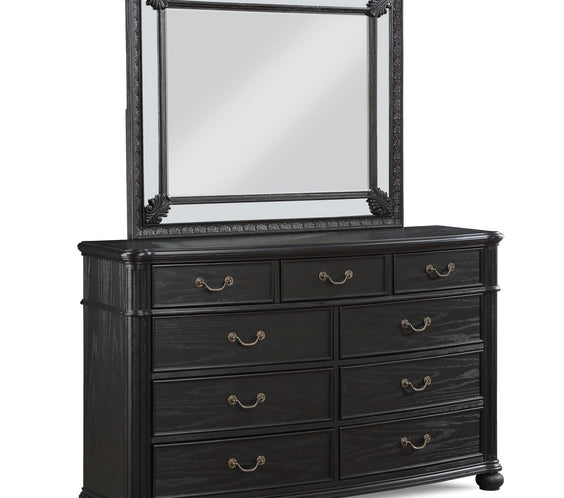 Kingsbury Black Modern Contemporary Solid Wood, Veneers Fabric Upholstered Bedroom Set