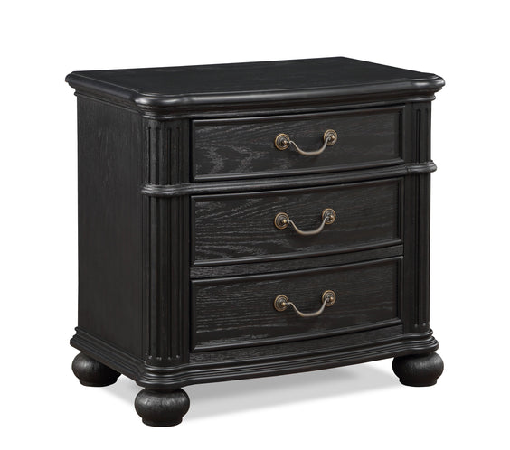 Kingsbury Black Modern Contemporary Solid Wood, Veneers Fabric Upholstered Bedroom Set
