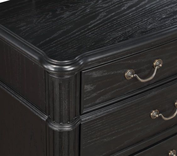Kingsbury Black Modern Contemporary Solid Wood, Veneers Fabric Upholstered Bedroom Set