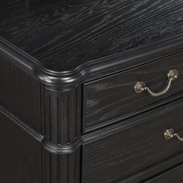Kingsbury Black Modern Contemporary Solid Wood, Veneers Fabric Upholstered Bedroom Set