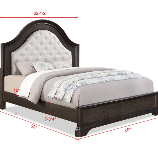 Duke Brown Modern Transitional Contemporary Sleekness Fabric Upholstered Tufted Panel Bedroom Set