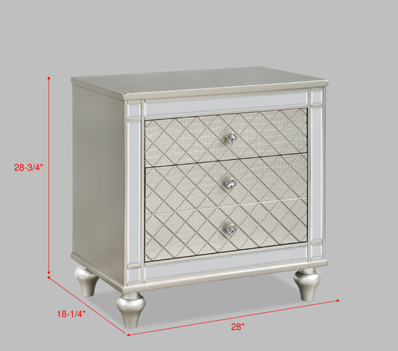 Cristian Champagne Modern LED Fabric Strong And Durable Wood Upholstered Panel Bedroom Set