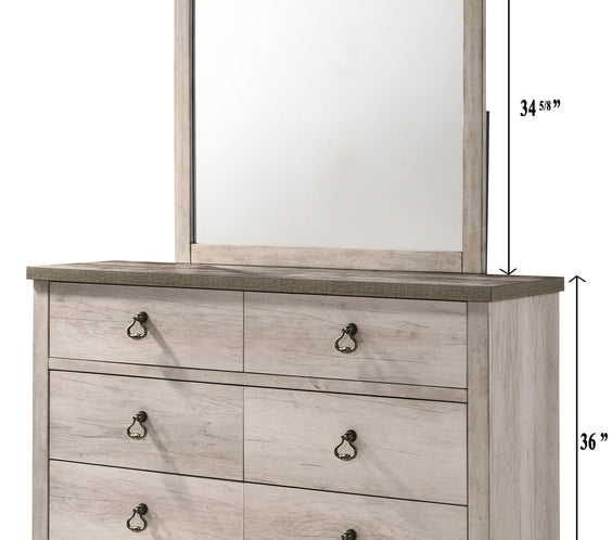 Patterson Driftwood Finish Solid Pine Wood Modern Rustic And Charm Panel Bedroom Set