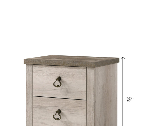 Patterson Driftwood Finish Solid Pine Wood Modern Rustic And Charm Panel Bedroom Set