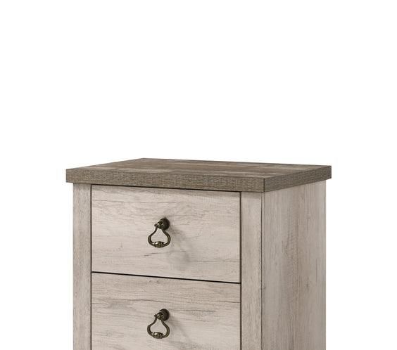 Patterson Driftwood Finish Solid Pine Wood Modern Rustic And Charm Panel Bedroom Set