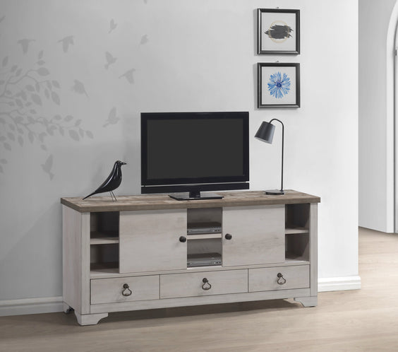 Patterson Driftwood Finish Solid Pine Wood Modern Rustic And Charm Panel Bedroom Set