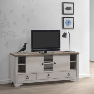 Patterson Driftwood Finish Solid Pine Wood Modern Rustic And Charm Panel Bedroom Set