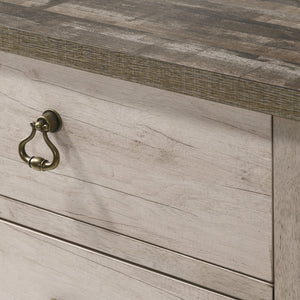 Patterson Driftwood Finish Solid Pine Wood Modern Rustic And Charm Panel Bedroom Set