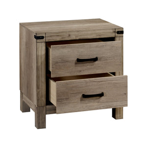 Matteo Melamine Finish Fabric Upholstered Panel Bedroom Set, Heat, Moisture, Stain Resistant, Contemporary Rustic
