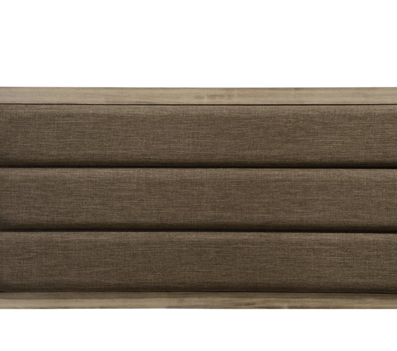 Matteo Melamine Finish Fabric Upholstered Panel Bedroom Set, Heat, Moisture, Stain Resistant, Contemporary Rustic