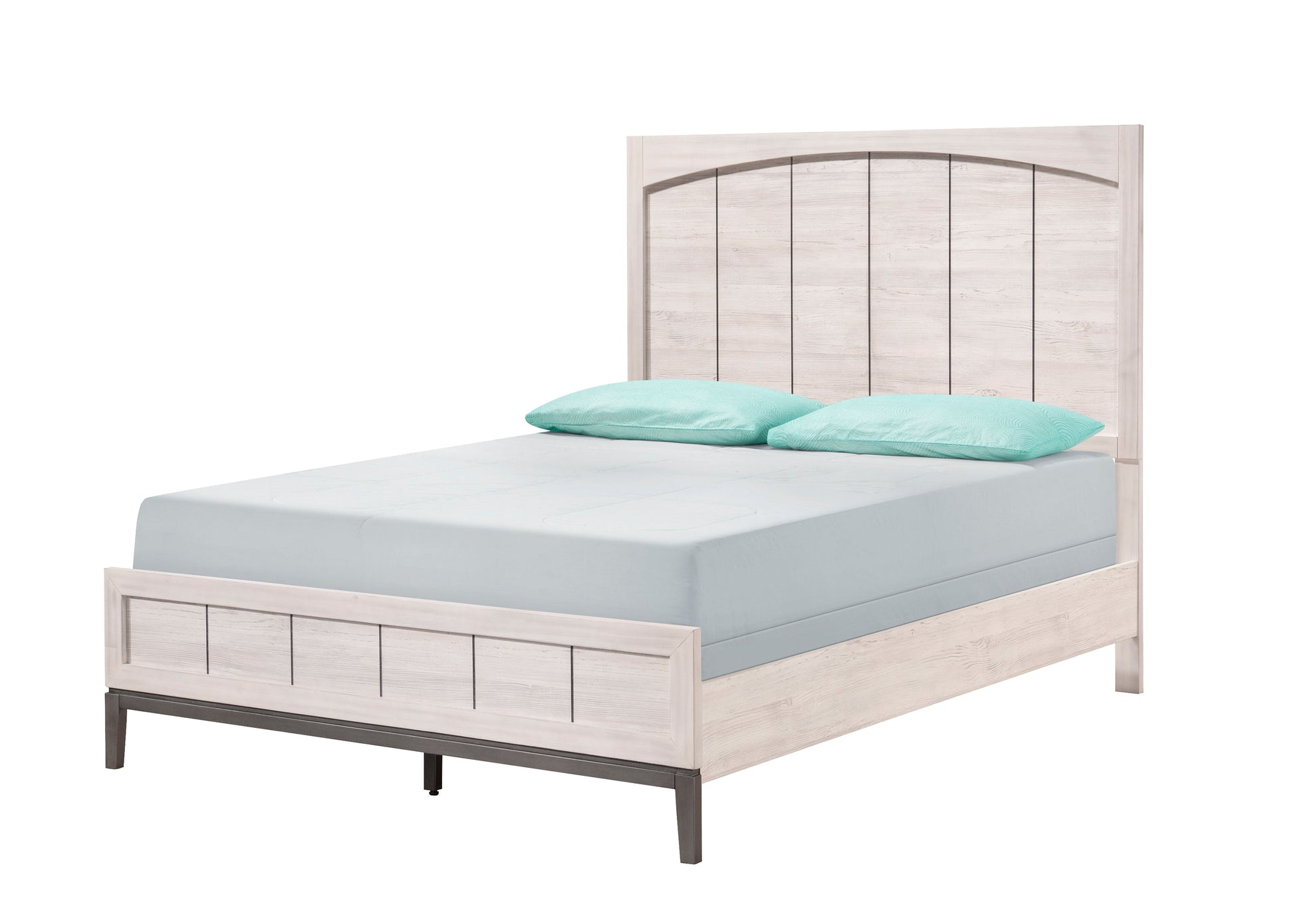 Veda Beige Modern Contemporary Solid Wood And Veneers Upholstered Panel Bedroom Set