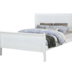 Louis Philip White Classic And Modern, Solid Hardwood Sleigh Bedroom Set