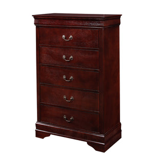 Louis Philip Cherry Classic Wood Sleigh Bedroom Set