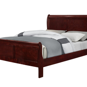 Louis Philip Cherry Classic Wood Sleigh Bedroom Set